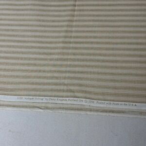 Daisy Kingdom Fabric 44x32 Tan Antique Ticking Stripe Vintage 1996 USA